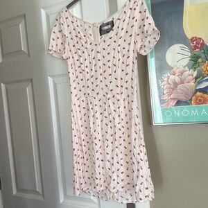 Reformation cream pink floral mini dress size 6 🌹